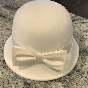 White winter dress hat